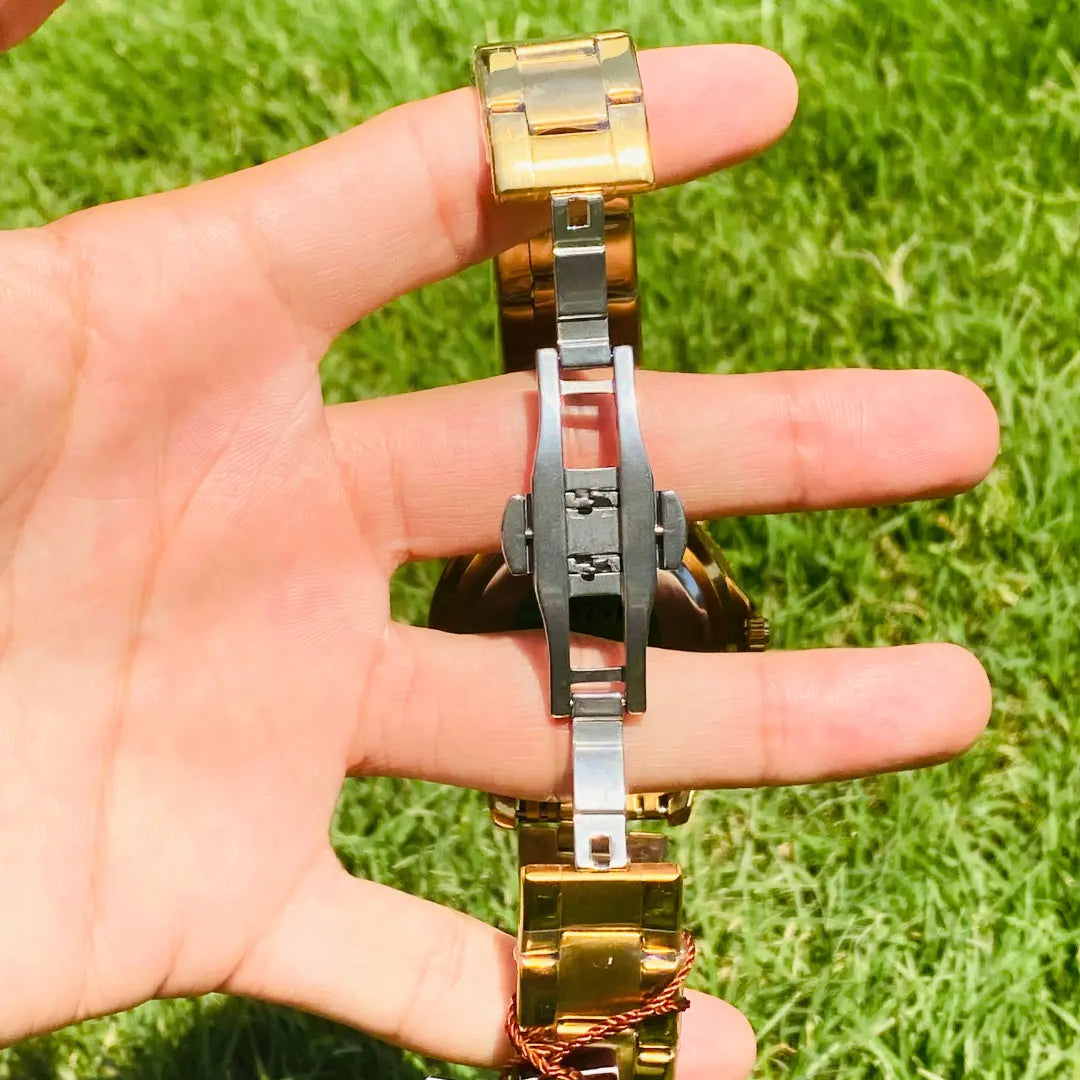 Buy RLX Submariner golden gray dial with black & red rotatable bezel in Pakistan